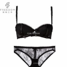 FDBL7110106 Haute qualité xxxx sexe dentelle décorée sexy dames modèle demi-tasse push up soutien-gorge transparent culotte